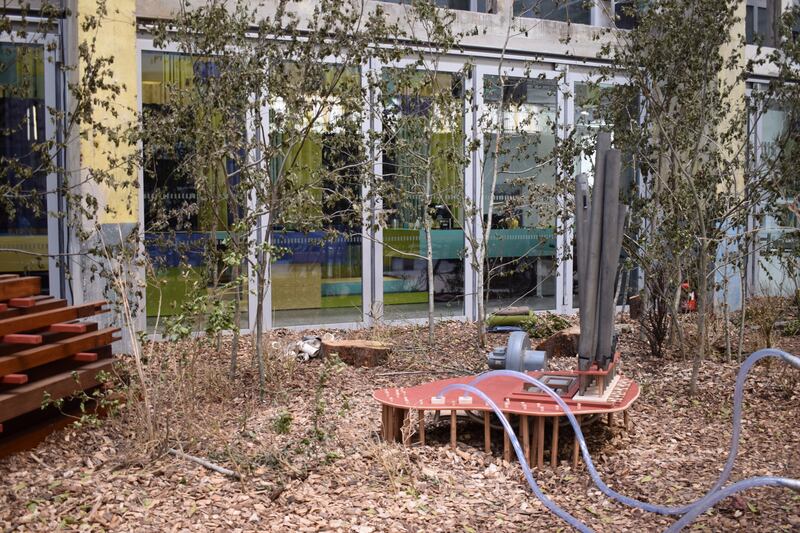 Le sous bois (détail) installation réalisée par le duo EEEE